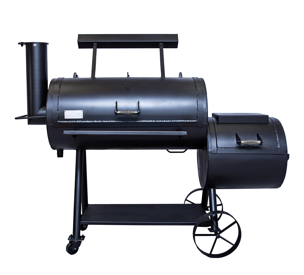 Old Country BBQ Pits Brazos DLX Offset BBQ Smoker lids closed front