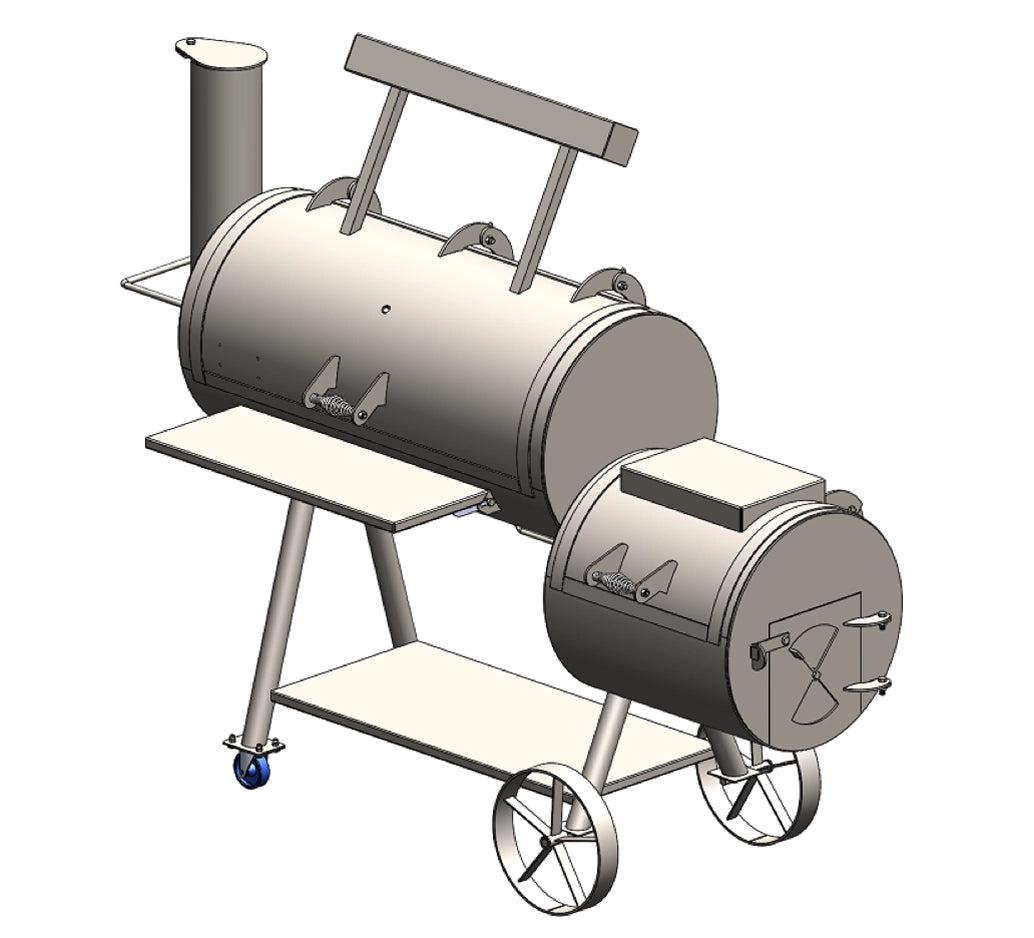 Old Country BBQ Pits Brazos DLX Offset BBQ Smoker 3d drawing