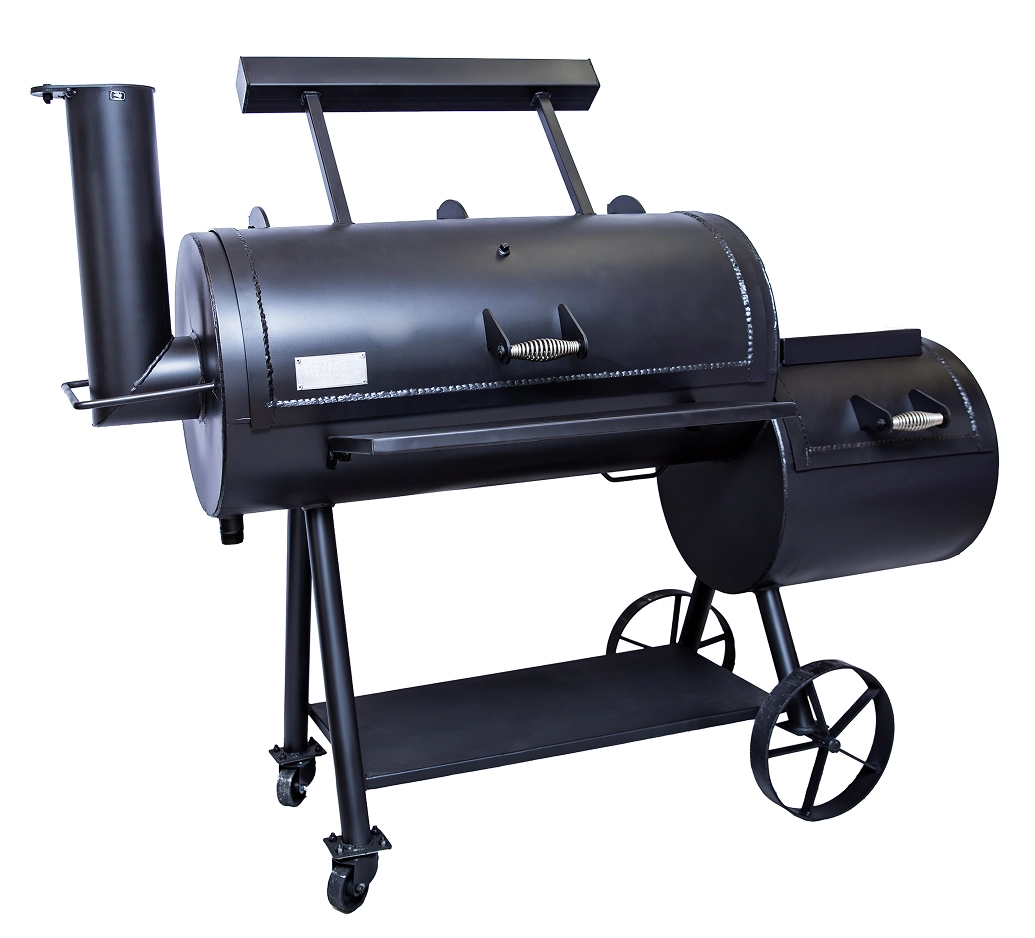Old Country BBQ Pits Brazos DLX Offset BBQ Smoker lids closed