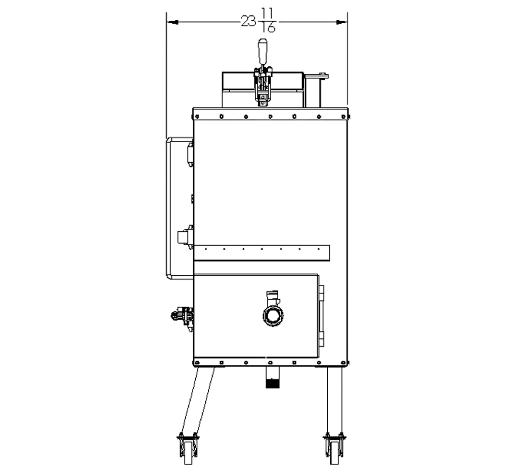 Side Look at The Old Country BBQ Pits insulated Gravity Fed BBQ Smoker