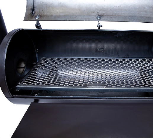 Old Country BBQ Pits Pecos Offset BBQ Smoker view of cooking grate.