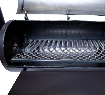 Old Country BBQ Pits Pecos Offset BBQ Smoker view of cooking grate.