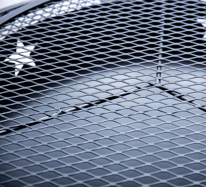 Old Country BBQ Pits 36-inch Fire Pit in black stainless steel.